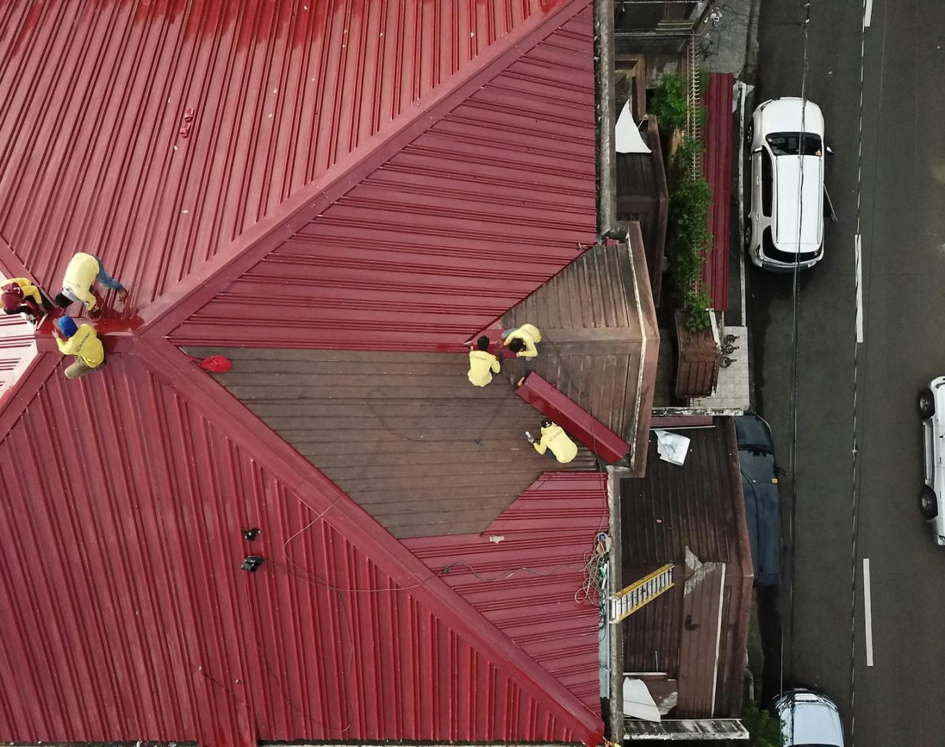 Professional crew performing roof replacement in Portland, TN