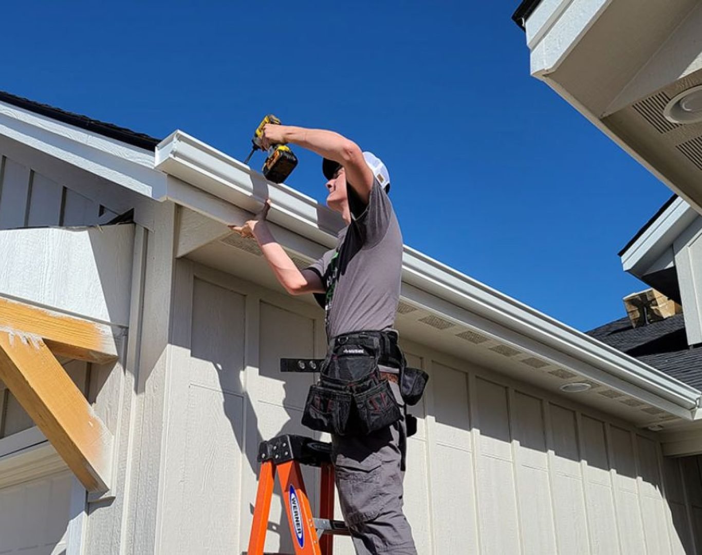 Rooftop view with high-quality shingles installed near me